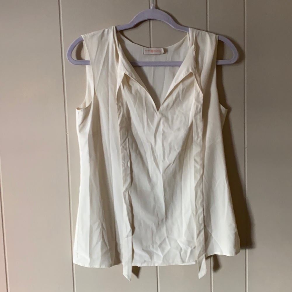 Tory Burch sleeveless blouse. Size 6. Cream